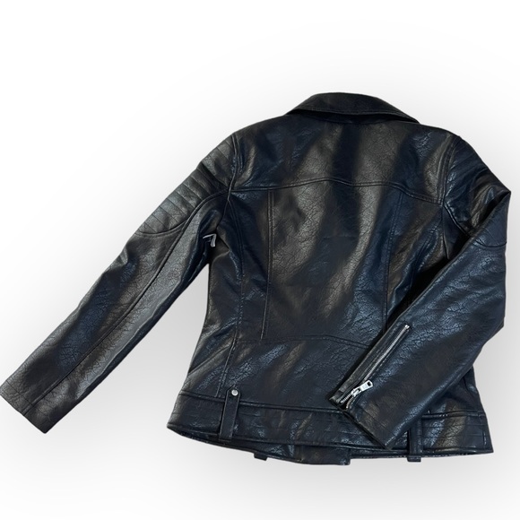 Avec Les Filles Faux Leather Motto Jacket - Picture 6 of 6
